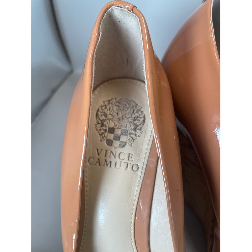 Vince Camuto Faran Tan Patent Leather Cork Wedge Platform Pump Heels 8.5M - Picture 5 of 7